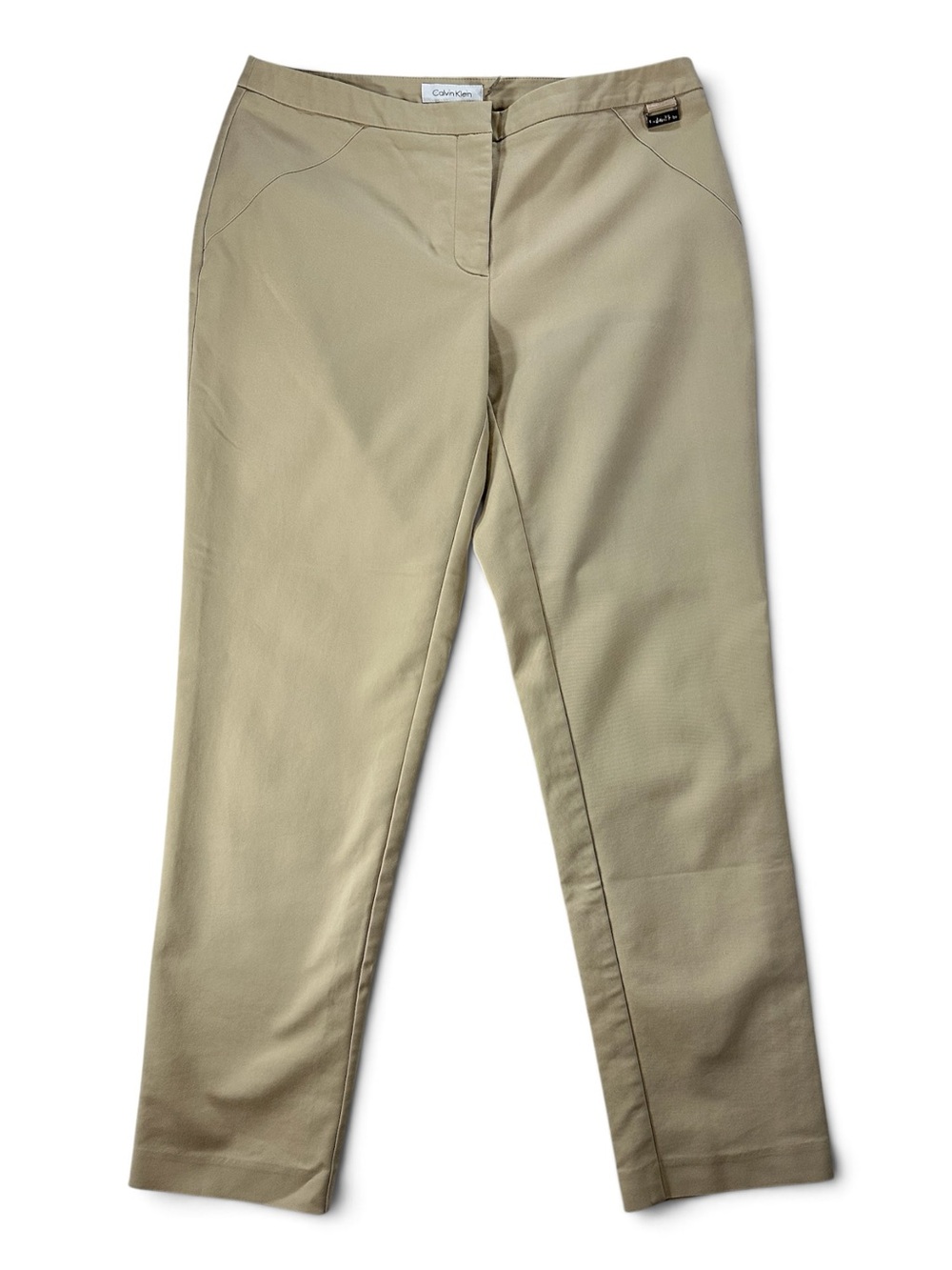 Calvin Klein Khaki Straight Leg Women's Pants 4